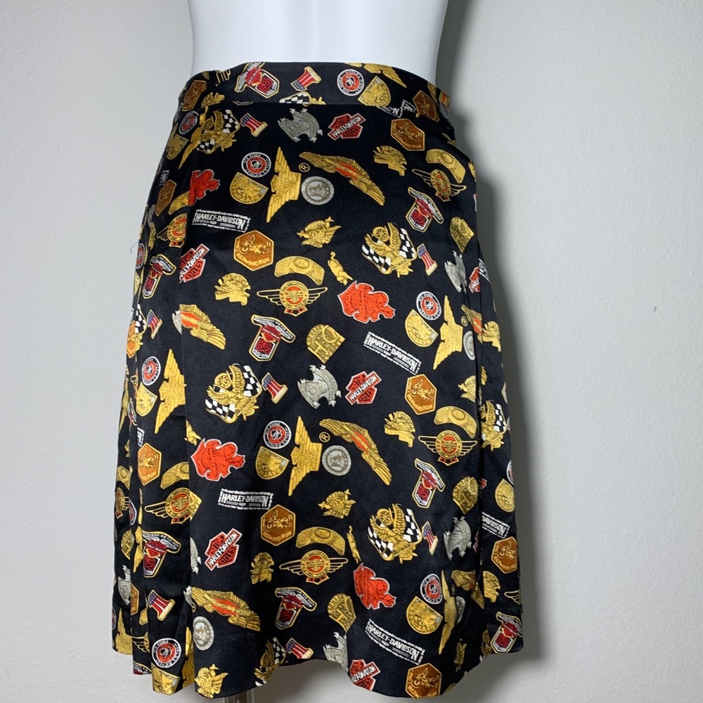 Vintage Nicole Miller Harley Davidson Silk Skirt